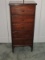 5 Drawer Accent Chest w/Wooden Pulls & Trim Apron Dark Oak- 35