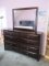 Baxton Studio Furniture Contemporary Modern Dark Cherry Brown Finish Triple Dresser w/