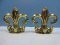 Refined Pair Brass Fleur-De-Lis Stylized 7