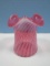Vintage Fenton Art Glass Cranberry Opalescent Spiral Optic 3 3/4