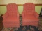 Pair French Inspired Traditional Style High Back Club Chair Tufted Upholstery Features Swivel