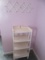 Cottage 4 Tier Painted White Bookshelf w/Decorative Top Simple Design w/Vertical Slats