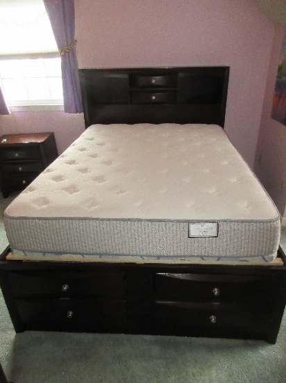 Baxton Studio Furniture Contemporary Modern Dark Cherry Brown Finish Queen Size Storage
