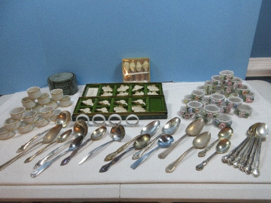 Lot Set of 16 Lenox Ivory China Tiara Place Card Holders in Original Boxes, 8 Fitz & Floyd Palais