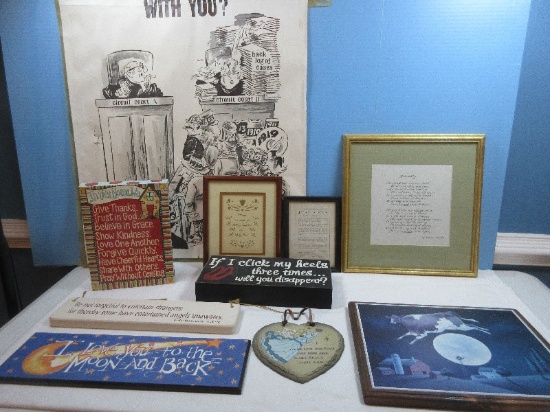 Lot Novelty/Whimsical Plaques Polyresin Slate Finish Heart, Religious Saying/Scripture, Love