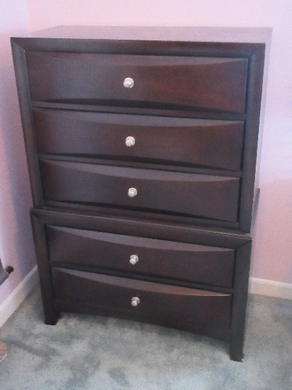 Baxton Studio Furniture Contemporary Modern Dark Cherry Brown Finish Chest of Drawers