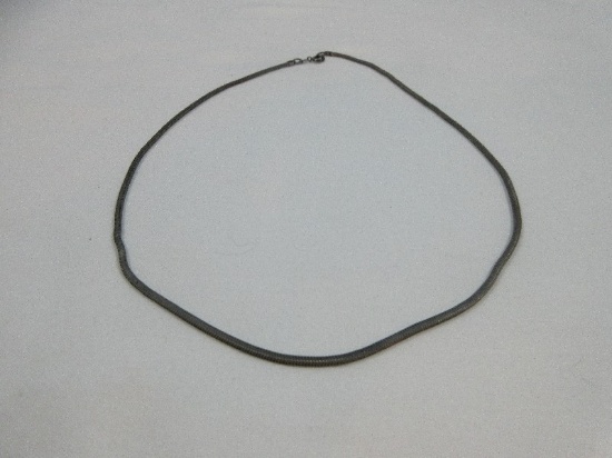 Sterling Silver Snake Chain Necklace- Wgt. 5.11G+/-     15 1/2"Long