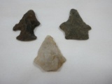 Awesome Find! 3 Early Arrowheads- Approx 1 1/2