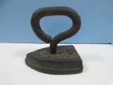 Cast Iron Collector Sad Iron Antique Flar Iron Triangular Shape Base. Base 5 3/4