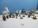 Lot Misc Owls, Bunny Rabbit Figurines Lenox Fine Porcelain American Goldfinch, Lefton China