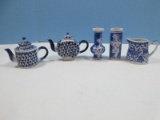Lot Blue & White Chinoiserie Porcelain Phoenix Bird 3