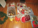 Lot Misc Christmas Ornaments, Blown Glass, Studio Art Glas Mosaic, Faux Pheasants, Cherubs,