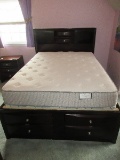 Baxton Studio Furniture Contemporary Modern Dark Cherry Brown Finish Queen Size Storage