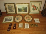 Lot Fine Artwork Points Still Life Botanical, Scenic Landscape, Bunny Rabbit, Camellia Lithograph,