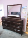 Baxton Studio Furniture Contemporary Modern Dark Cherry Brown Finish Triple Dresser w/