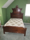 Gorgeous Antique Victorian Era Eastlake Furniture Double-Full Size Bed Ornate High Headboard