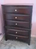 Baxton Studio Furniture Contemporary Modern Dark Cherry Brown Finish Chest of Drawers