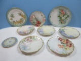 Lot Set of 6 T & V Limoges Porcelain Hand Painted Various Flowers 8