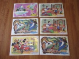 Vintage Set of 6 Disney Placemats Promotional Giveaway From RCA Victor Various Disney