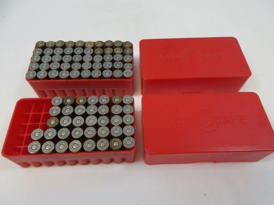 1 Ammo Safe Boxes w/87 Centerfire .38 Special Bullets