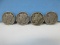 4-1944 Mercury Dime Coins Winged Liberty Silver Dimes Philadelphia No Mint Mark