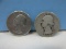 2-1932 Washington Silver Quarter Coins Philadelphia No Mint Mark 90% Silver Wgt. 12.5 G