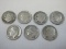 7 Roosevelt Silver Dime Coins Philadelphia No Mint Mark 90% Silver Dates 1949, 1950, 1951,