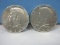 2-1964 Kennedy Silver Half Dollar Coins Philadelphia No Mint Mark 90% Silver Wgt. 25 G