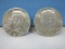 2-1964 Kennedy Silver Half Dollar Coins Philadelphia No Mint Mark 90% Silver Wgt. 25 G
