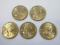 5-2000-P Sacagawea Golden Tone One Dollar Coins Philadelphia Mint Mark