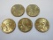 5-2000-P Sacagawea Golden Tone One Dollar Coins Philadelphia Mint Mark