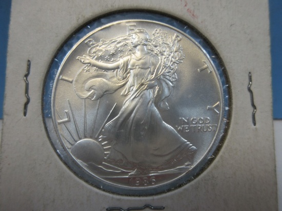 1986 American Silver Eagle Dollar Coin 1 Oz. Fine Silver One Dollar Wgt. 31.10 G