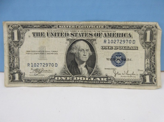 Series 1935 C One Dollar Bill Silver Certificate Bank Note Does Not Have Motto