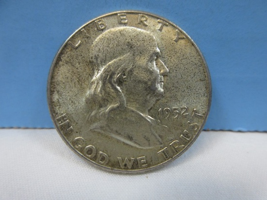 1952 Franklin Silver Half Dollar Coin Liberty Bell Philadelphia No Mint Mark Wgt. 12.5 G