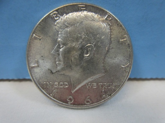 1964 Kennedy Half Dollar Silver Coin Philadelphia No Mint Mark 90% Silver Wgt. 12.5 G