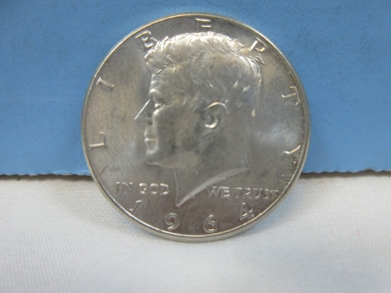 1964 Kennedy Half Dollar Silver Coin Philadelphia No Mint Mark 90% Silver Wgt. 12.5 G