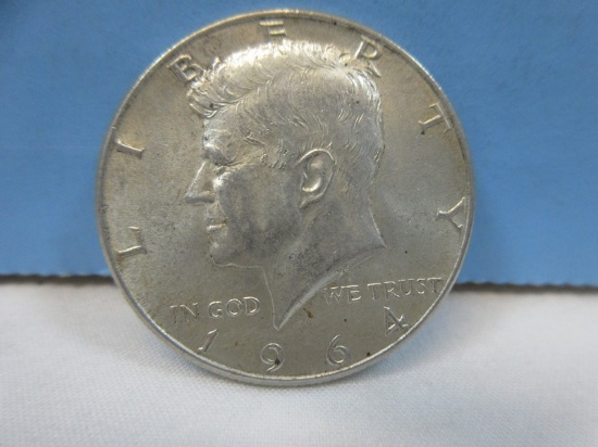 1964 Kennedy Half Dollar Silver Coin Philadelphia No Mint Mark 90% Silver Wgt. 12.5 G
