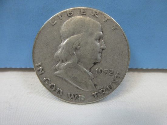 1952 Franklin Silver Half Dollar Coin Liberty Bell Philadelphia No Mint Mark Wgt. 12.5 G