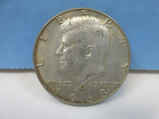1968-D Kennedy Silver Half Dollar Coin Denver Mint Mark 40% Silver Wgt. 11.5 G