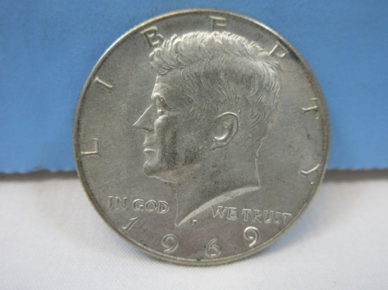 1969-D Kennedy Silver Half Dollar Coin Denver Mint Mark 40% Silver Wgt. 11.5 G Each