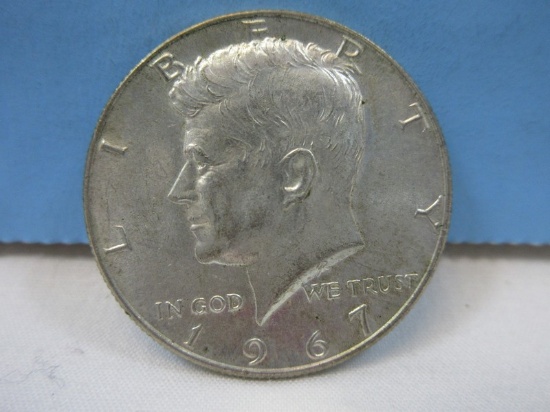 1967 Kennedy Silver Half Dollar Coin Philadelphia No Mint Mark 40% Silver Wgt. 11.5 G