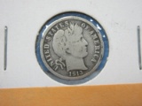 1913 Early Barber Silver Dime Coin Philadelphia No Mint Mark Wgt. 2.5 G Diameter 17.9 mm