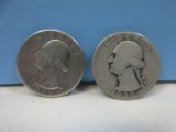 2-1932 Washington Silver Quarter Coins Philadelphia No Mint Mark 90% Silver Wgt. 12.5 G
