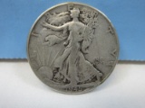 1945 Walking Liberty Silver Half Dollar Coin Philadelphia No Mint Mark 90% Silver Wgt. 12.5 G