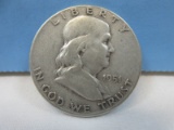 1951 Franklin Silver Half Dollar Coin Liberty Bell Philadelphia No Mint Mark Wgt. 12.5 G