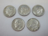 1964 Roosevelt Silver Dime Coins Philadelphia No Mint Mark Wgt. 2.5 G Each