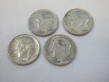 4-1964 Roosevelt Silver Roosevelt Dime Coins Philadelphia No Mint Mark 90% Silver