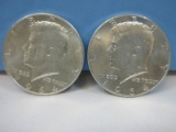 2-1964 Kennedy Silver Half Dollar Coins Philadelphia No Mint Mark 90% Silver Wgt. 25 G
