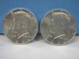 2-1964 Kennedy Silver Half Dollar Coins Philadelphia No Mint Mark 90% Silver Wgt. 25 G