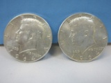 2-1964 Kennedy Silver Half Dollar Coins Philadelphia No Mint Mark 90% Silver Wgt. 25 G